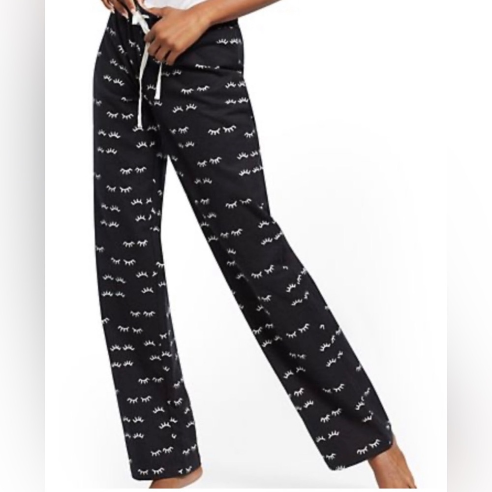 Eyelash-Print Pajama Pant flannel Size Small
